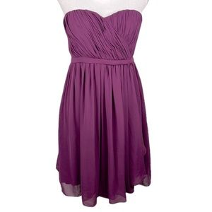 Donna Morgan Purple Sweetheart Neckline Fit & Flare Midi Dress Size 6